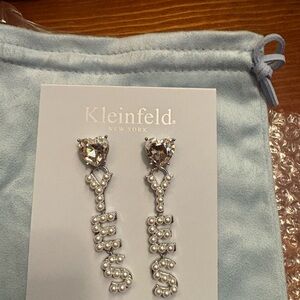 Kleinfeld Silver and Pearl Drop Earrings